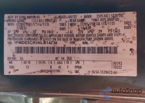 2022 Ford Bronco Badlands from USA, damaged, VIN 1FMDE5CH3NLB14738